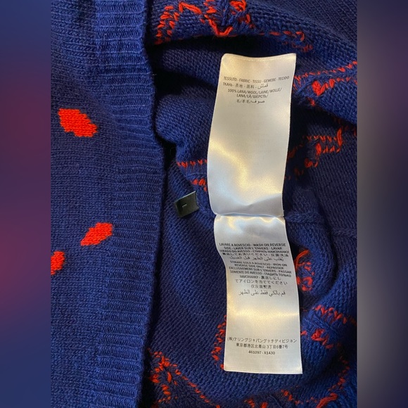 Gucci Ghost GG Drip Navy Wool Knit Sweater - Picture 6 of 8